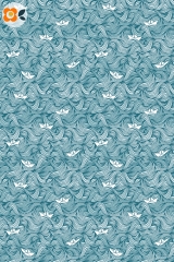 Geschenkpapier Papierboote, blau