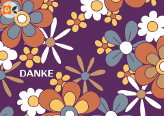 Postkarte Danke, Flower Power