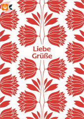 Postkarte Liebe Grüße, Vintageblumen