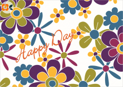 Postkarte Happy Day, FlowerPower