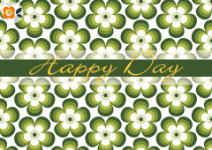 Postkarte Happy Day, Glücksblüten