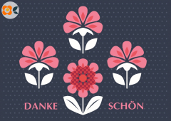 Postkarten-Set Palmette-Blüten, Dankeschön