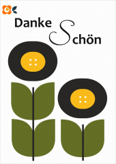 Postkarte Dankeschön, Retro Tull