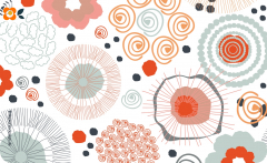 Frühstücksbrettchen Hippie Scandi Blumenmix