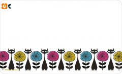 Frühstücksbrettchen Retro-Blumenkatzen