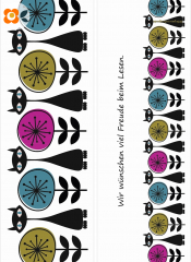 Lesezeichen Retro-Blumenkatzen