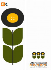 Lesezeichen Retro Tull Blume