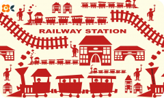 Frühstücksbrettchen Railway-Station