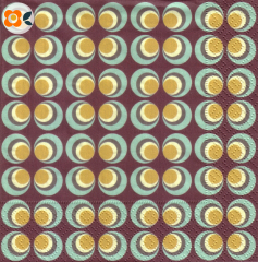 Lunchservietten Retro-Spots auf Aubergine