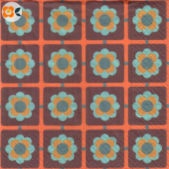 Lunchservietten Retro-Blüten-Kacheln