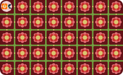 Frühstücksbrettchen Retroblüte im Karodesign