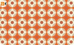 Frühstücksbrettchen Flower-Dots orange