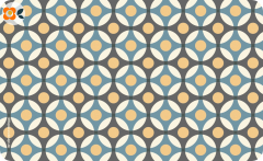 Frühstücksbrettchen Flower-Dots blau