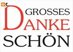 Postkarte Grosses Dankeschön mit Rot