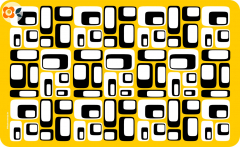 Frühstücksbrettchen 70er Quader gelb/schwarz