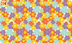 Frühstücksbrettchen Retro-Pop Blumen lila