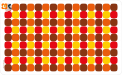 Frühstücksbrettchen 70er Karos braun/orange