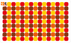 Frühstücksbrettchen 70er Karos rot/gelb