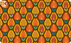 Frühstücksbrettchen Farbenfrohe Retrotulpen