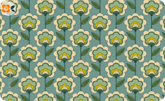 Frühstücksbrettchen Retro Wald mit Blumen