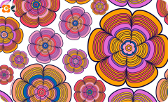 Frühstücksbrettchen Funky Flower Power