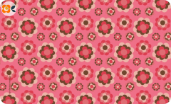 Frühstücksbrettchen Retro-Blüten auf Pink