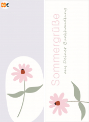 Lesezeichen Sommergrüße, Blume rosa