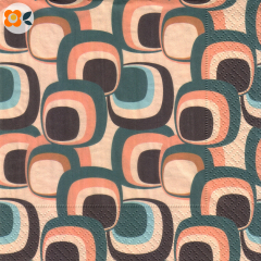 Lunchservietten Retro-Quadrate