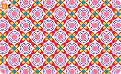 Frühstücksbrettchen Sommer-Mosaik, rot/gelb