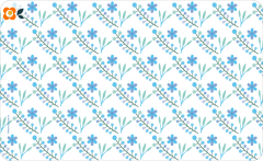 Frühstücksbrettchen Blaue Blümchen