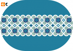 Frühstücksbrettchen Griechische Blütenblätter, blau/weiß