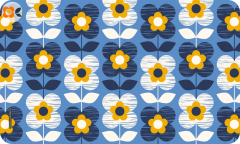 Frühstücksbrettchen Handgezeichnete Retroblumen