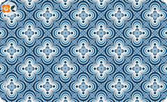 Frühstücksbrettchen Vierpaß, blau